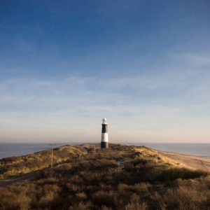 Landscape photograph of Spurn Point and lighthouse in East Yorkshire